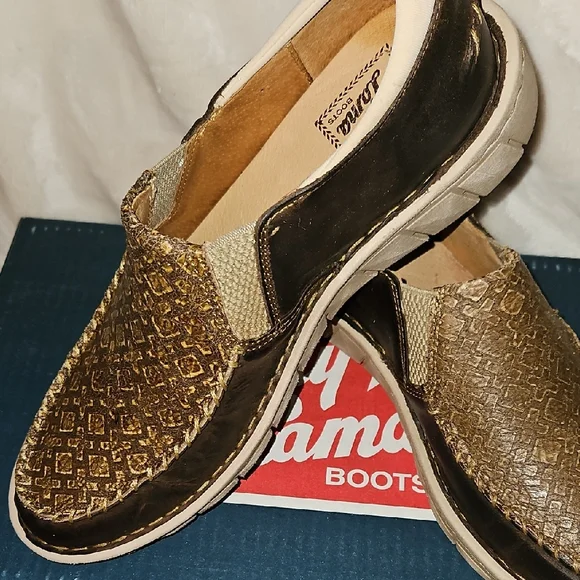Tony Lama Brown Slip-On Loafers - Picture 2 of 6